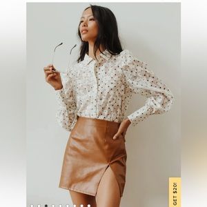 LULUS NWT VEGAN LEATHER MINI SKIRT